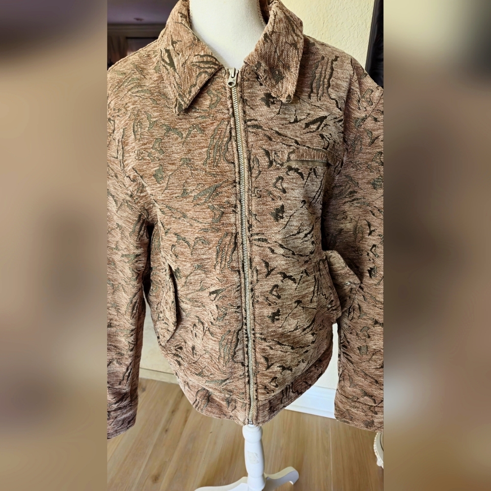 Zara Tan Jacket Plush Zip UP